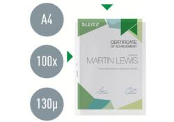 Showtas Leitz Premium met uitsnede copy safe 0.13mm PP A4 transparant 100 stuks