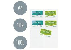Showtas Leitz Premium voor visitekaartjes copy safe PP A4 glashelder 10 stuks