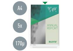 Harmonica showtas Leitz Premium met perforatiestrip 180µ PVC A4 5 stuks glashelder 5 stuks