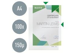 Insteekmap L-model Leitz Premium copy safe 0.15mm PVC A4 transparant 100 stuks