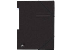 Elastomap Oxford Top File+ A4 3 kleppen 390gr zwart