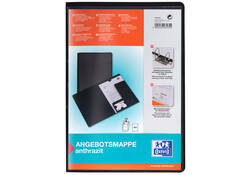 Offertemap Oxford A4 met insteektas 2 kleppen 0.5mm PP zwart
