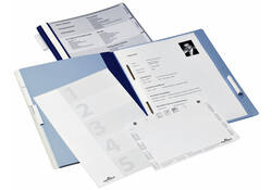 Personeelsmap Durable 5 vakken + hangrail blauw