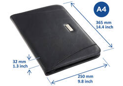 Schrijfmap Rillstab Excellent de luxe A4 lederlook zwart