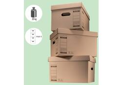 Archief- en transportdoos met deksel Leitz Premium 335x280x440mm natuurbruin