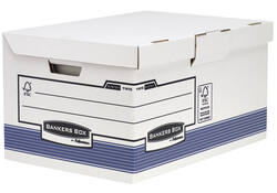 Archiefdoos Bankers Box System fold flip top maxi wit blauw