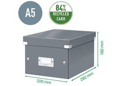 Opbergbox Leitz WOW Click & Store 200x148x250mm zwart