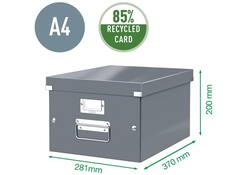 Opbergdoos Leitz WOW Click & Store middel 281x200x370mm zwart