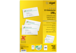 Visitekaart Sigel 85x55mm blanco 190gr afgeronde hoeken wit 100 stuks