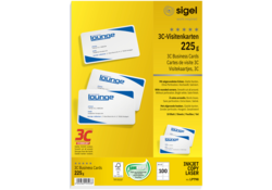Visitekaart Sigel 85x55mm blanco 225gr ronde hoeken wit 100 stuks