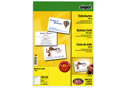 Visitekaart Sigel 85x55mm blanco 185gr wit 150 stuks