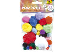 Pompon Folia 30 stuks diverse kleuren en afmetingen