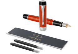 Vulpen Parker Duofold Classic Vintage big red lacquer 18k CT medium