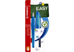 Vulpen STABILO Easybuddy linkshandig medium donkerblauw/lichtblauw blister à 1 stuk