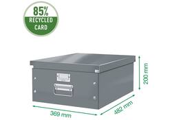 Opbergdoos Leitz WOW Click & Store groot 369x200x482mm zwart