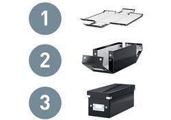 Opbergdoos Leitz WOW Click & Store groot 369x200x482mm zwart