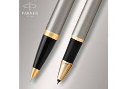 Balpen en Rollerpen Parker IM brushed metal GT medium