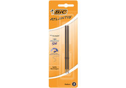 Balpenvulling Bic voor diverse balpennen medium zwart blister à 2 stuks