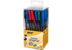 Balpen Bic Cristal medium assorti in tubo verpakking