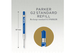 Gelschrijvervulling Parker Quink medium blauw blister à 1 stuk