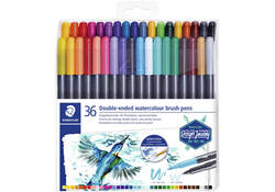Brushpen Staedtler 3001 Marsgraphic duo 0.5-6mm blister à 36st ass
