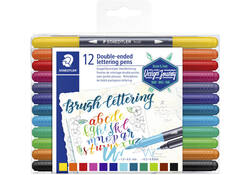 Brushpen Staedtler 3004 lettering duo 0.5-6mm blister à 12st ass