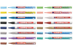 Viltstift edding 751 lakmarker rond 1-2mm metallic blauw