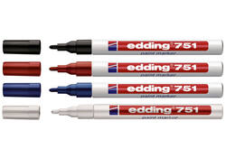 Viltstift edding 751 lakmarker rond 1-2mm wit