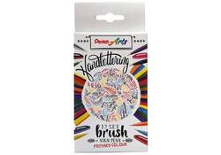 Brushpen Pentel SES15C Sign Artist standaardkleuren assorti doos à 12 stuks