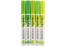 Brushpen Talens Ecoline set-groen blister à 5 stuks ass