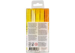 Brushpen Talens Ecoline set-geel blister à 5 stuks ass