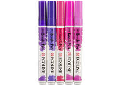 Brushpen Talens Ecoline set-violet blister à 5 stuks ass