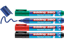 Viltstift edding 380 flipover rond 1.5-3mm assorti set à 4 stuks