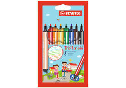 Viltstift STABILO Trio Scribbi 368/8 assorti etui à 8 stuks