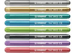 Viltstift STABILO Trio deco metallic assorti etui à 8 stuks