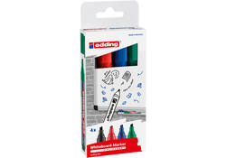 Viltstift edding 363 whiteboard schuin 1-5mm assorti set à 4 stuks