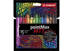 Viltstift STABILO pointMax 488/15 Arty medium assorti etui 15 stuks