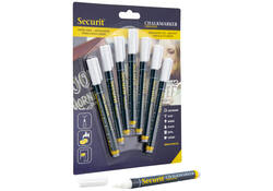 Krijtstift Securit SMA-100 rond wit 1-2mm blister à 7st