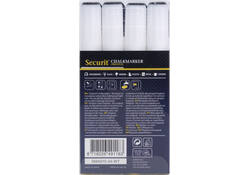 Krijtstift Securit SMA-510 schuin wit 2-6mm blister à 4st
