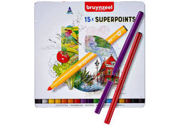 Viltstift Bruynzeel Expression super points blik à 15 stuks assorti