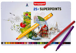 Viltstift Bruynzeel Expression super points blik à 25 stuks assorti