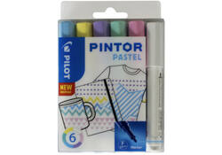Verfstift Pilot Pintor pastel fijn assorti etui à 6 stuks