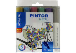 Verfstift Pilot Pintor metallic medium assorti etui à 6 stuks
