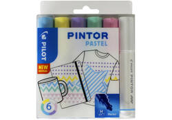 Verfstift Pilot Pintor pastel medium assorti etui à 6 stuks