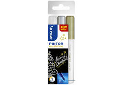 Verfstift Pilot Pintor celebrations extra fijn assorti etui à 3 stuks