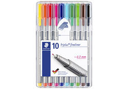 Fineliner Staedtler Triplus 334 assorti 0.3mm 10 stuks