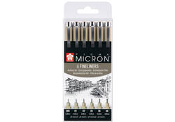 Fineliner Sakura pigma micron set 6stuks zwart