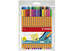 Fineliner STABILO point 88/30 fijn assorti etui à 30 stuks