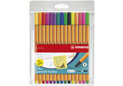 Fineliner STABILO point 88/15 fijn assorti etui à 15 stuks