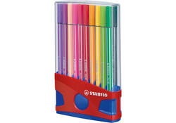 Viltstift STABILO Pen 68/20 ColorParade in rood/blauw etui M ass 20st